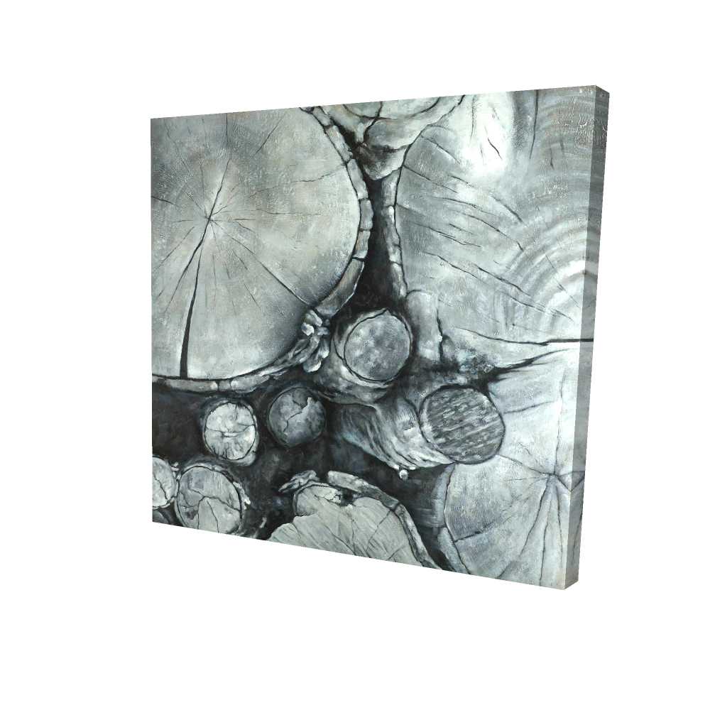 2080-3636-MI66 36 x 36 in. Textured Wooden Logs - Rustic Home Decor Canvas Art