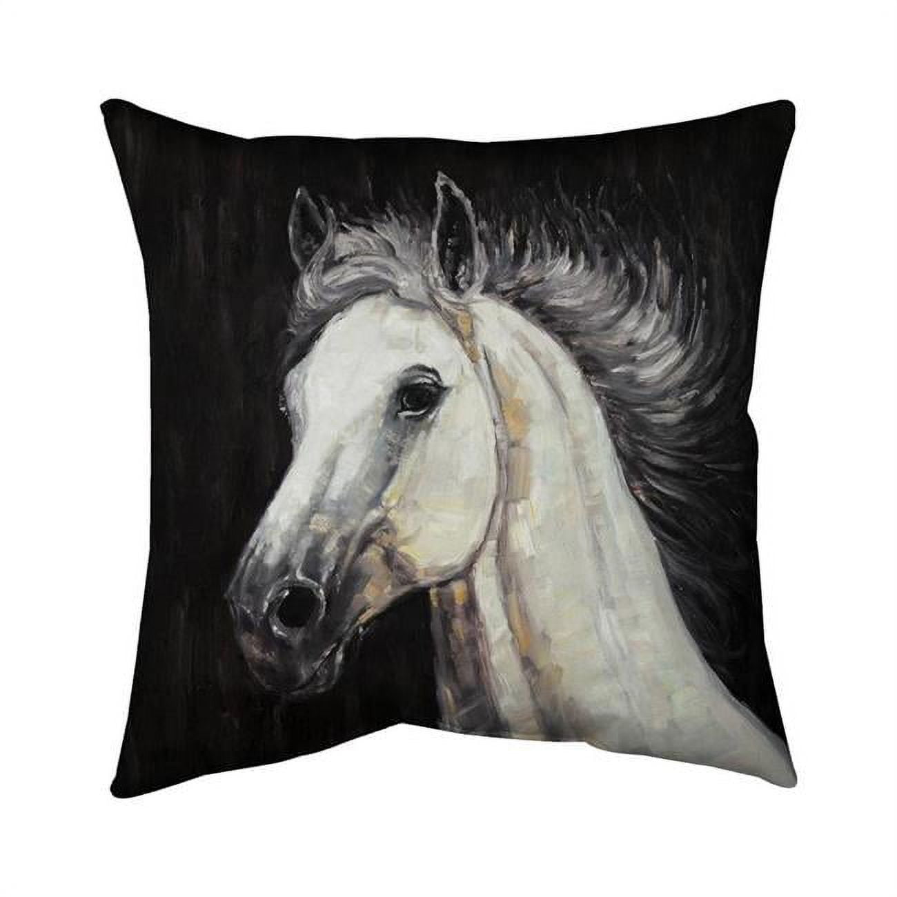26 x 26 in. White Star Horse-Double Sided Print Indoor Pillow