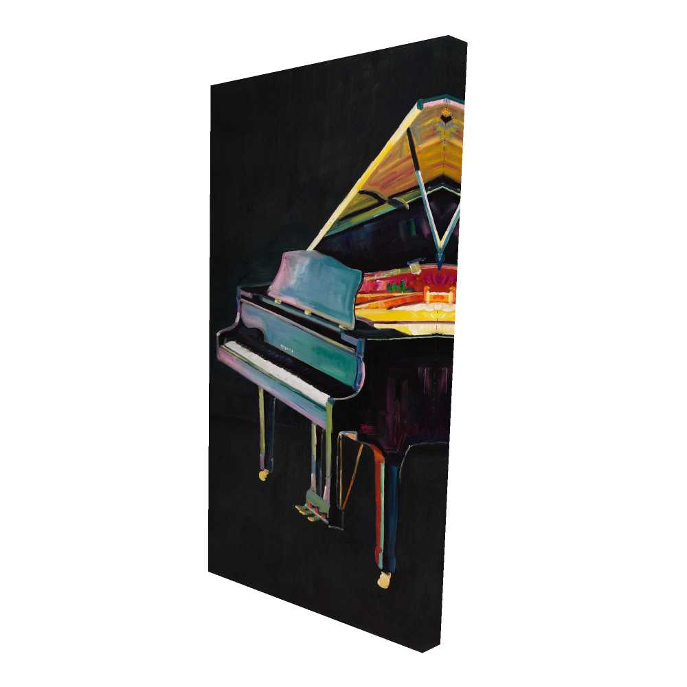 2080-4824-MU38 24 x 48 in. Colorful Realistic Piano - Hyperrealist Black Canvas Decor