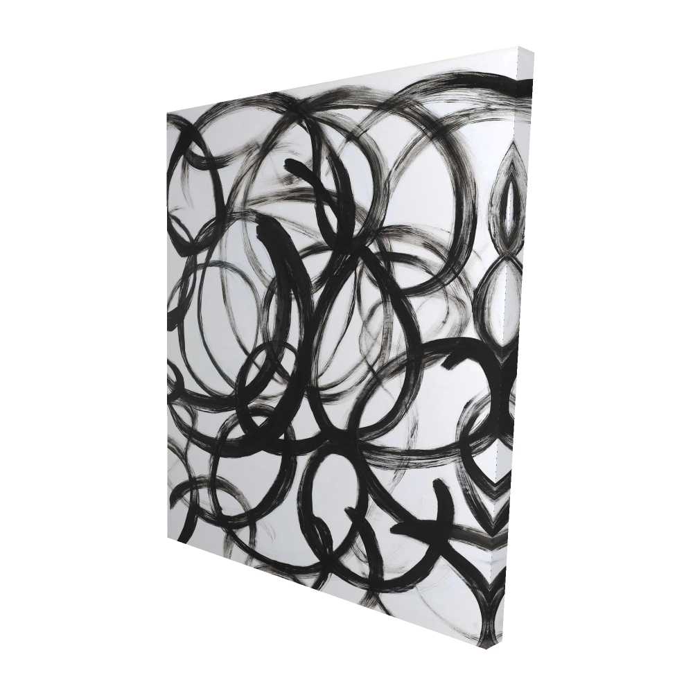 2080-6048-AB32 48 x 60 in. Abstract Curly Lines - Elegant Canvas for Home Decor