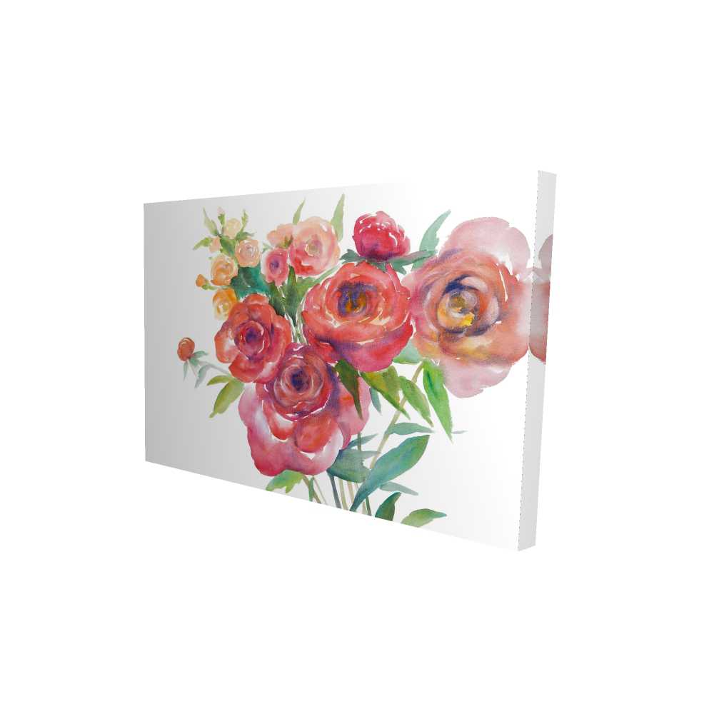 2080-2436-FL156 24 x 36 in. Watercolor Bouquet of Flowers - Livingroom Canvas Decor