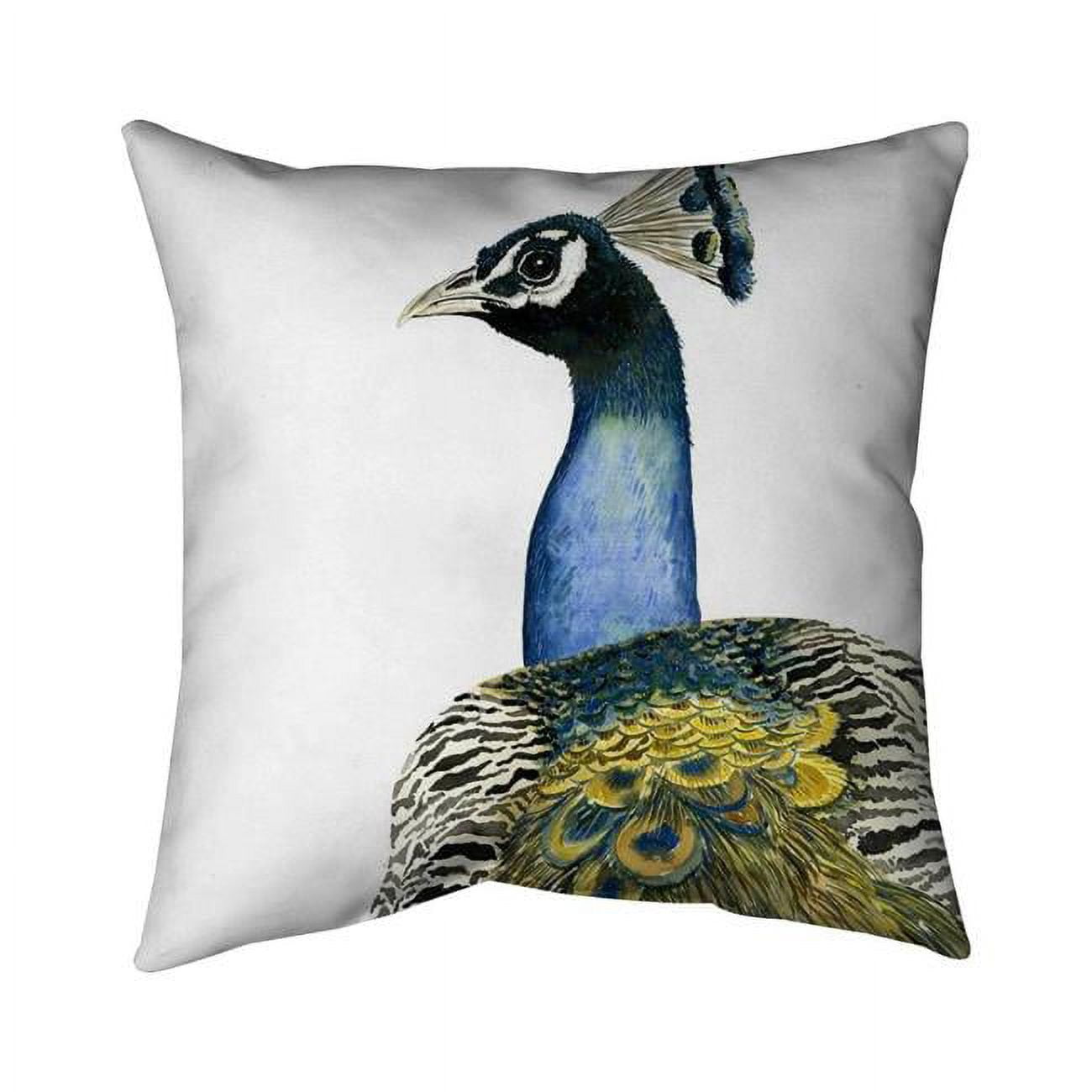 26 x 26 in. Watercolor Peacock-Double Sided Print Indoor Pillow