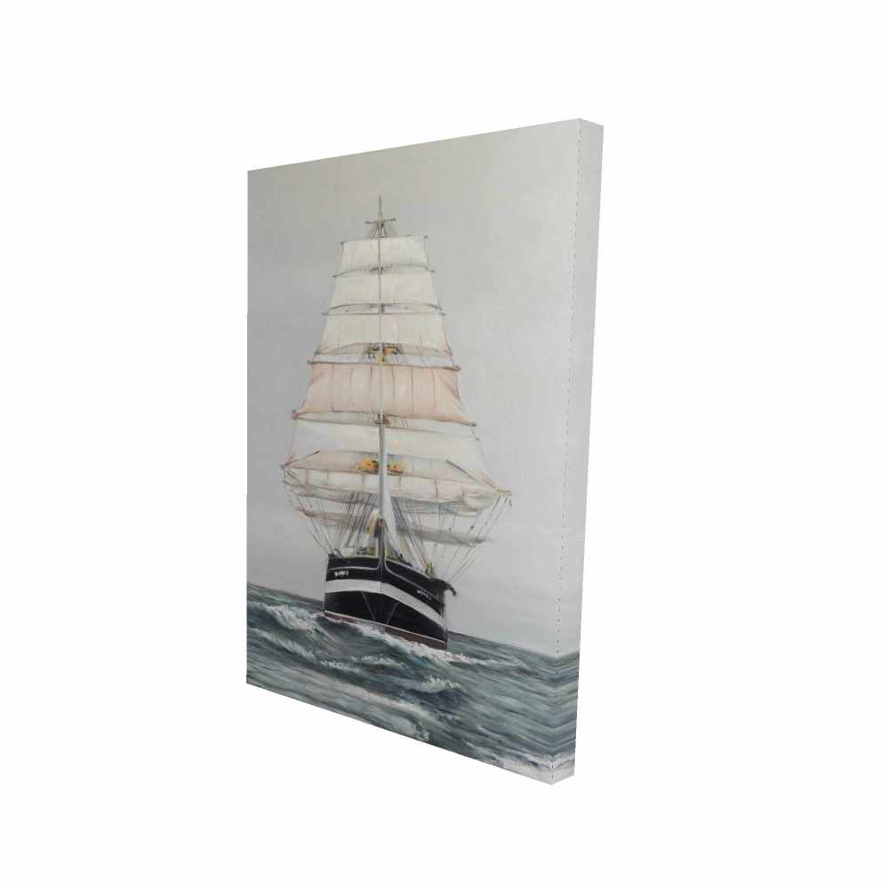 2080-3624-CO87 24 x 36 in. Ship Gently Sailing by A Cloudy Day - Bathroom White Canvas