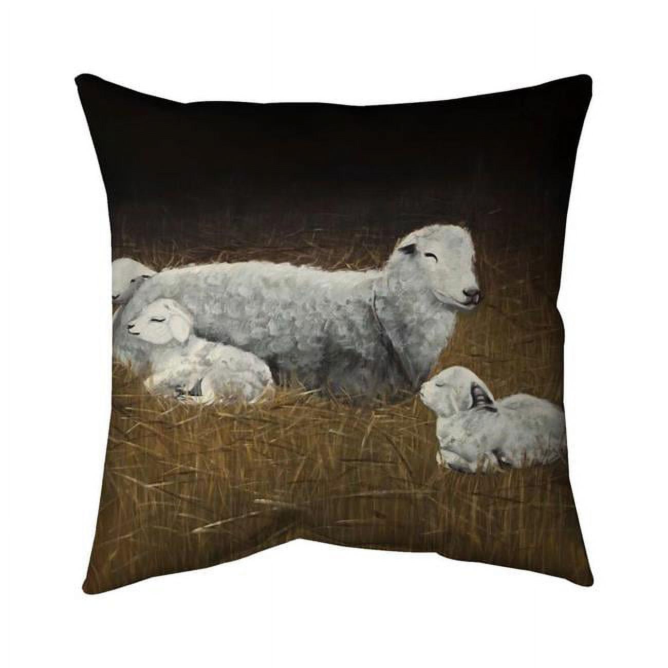 26 x 26 in. Sheep & Lambs-Double Sided Print Indoor Pillow