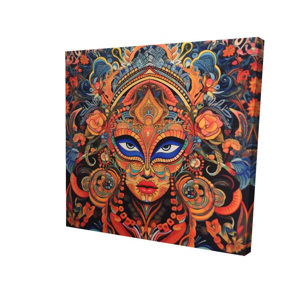 2080-3636-AB122 36 x 36 in. Aztec Face - Shapes Figurative Canvas for Home Decor