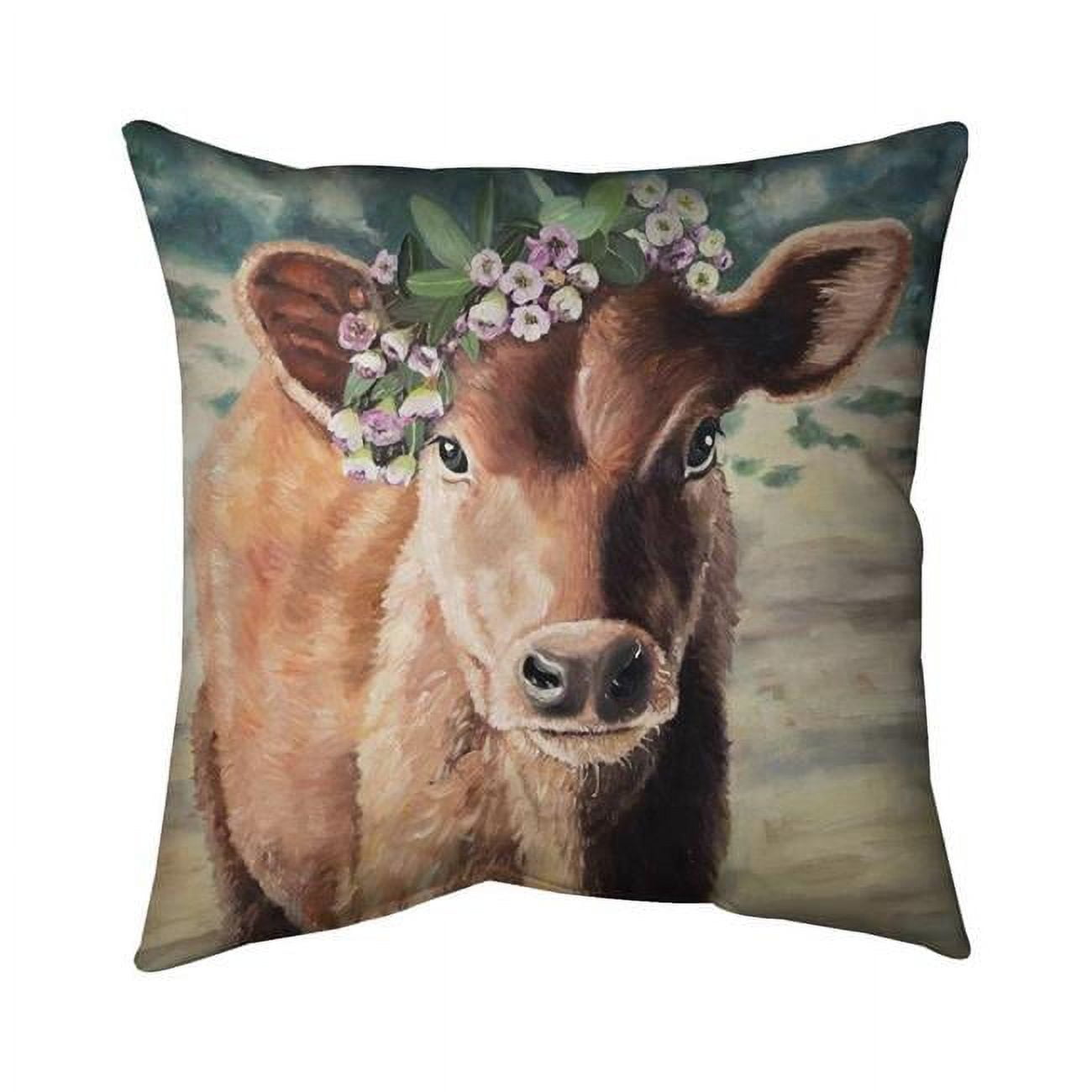 26 x 26 in. Cute Jersey Cow-Double Sided Print Indoor Pillow