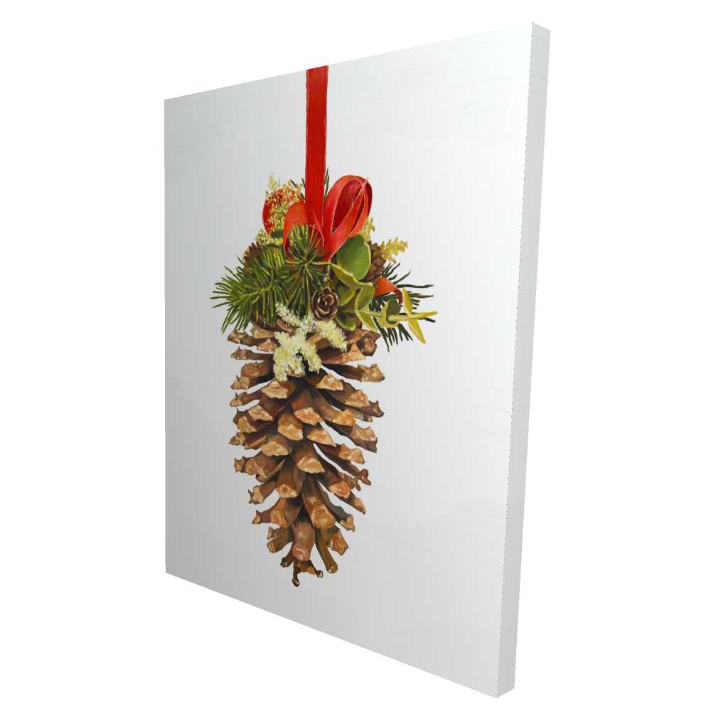 2080-4836-HO12 36 x 48 in. Christmas Pine Cone - Kitchen Trees Canvas Home Decor Art