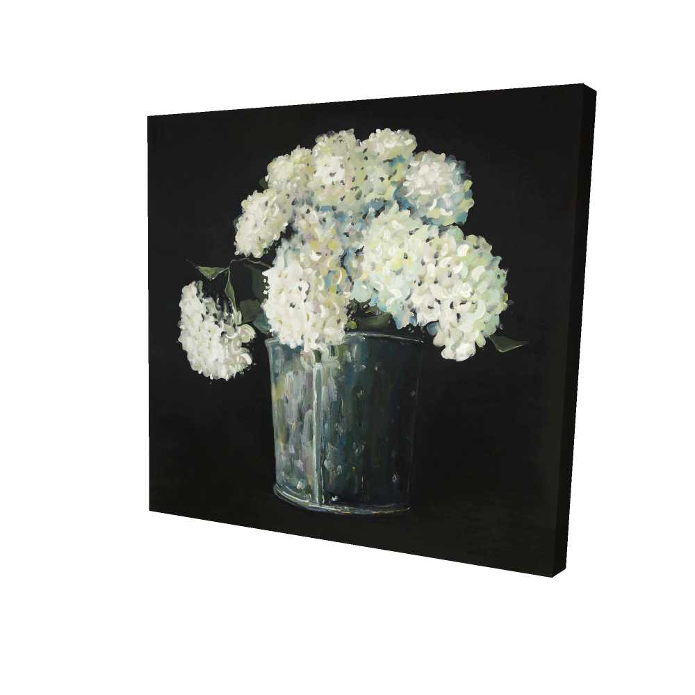 2080-3636-FL358 36 x 36 in. White Hydrangea Flowers Canvas - Bedroom Decor Wall Art