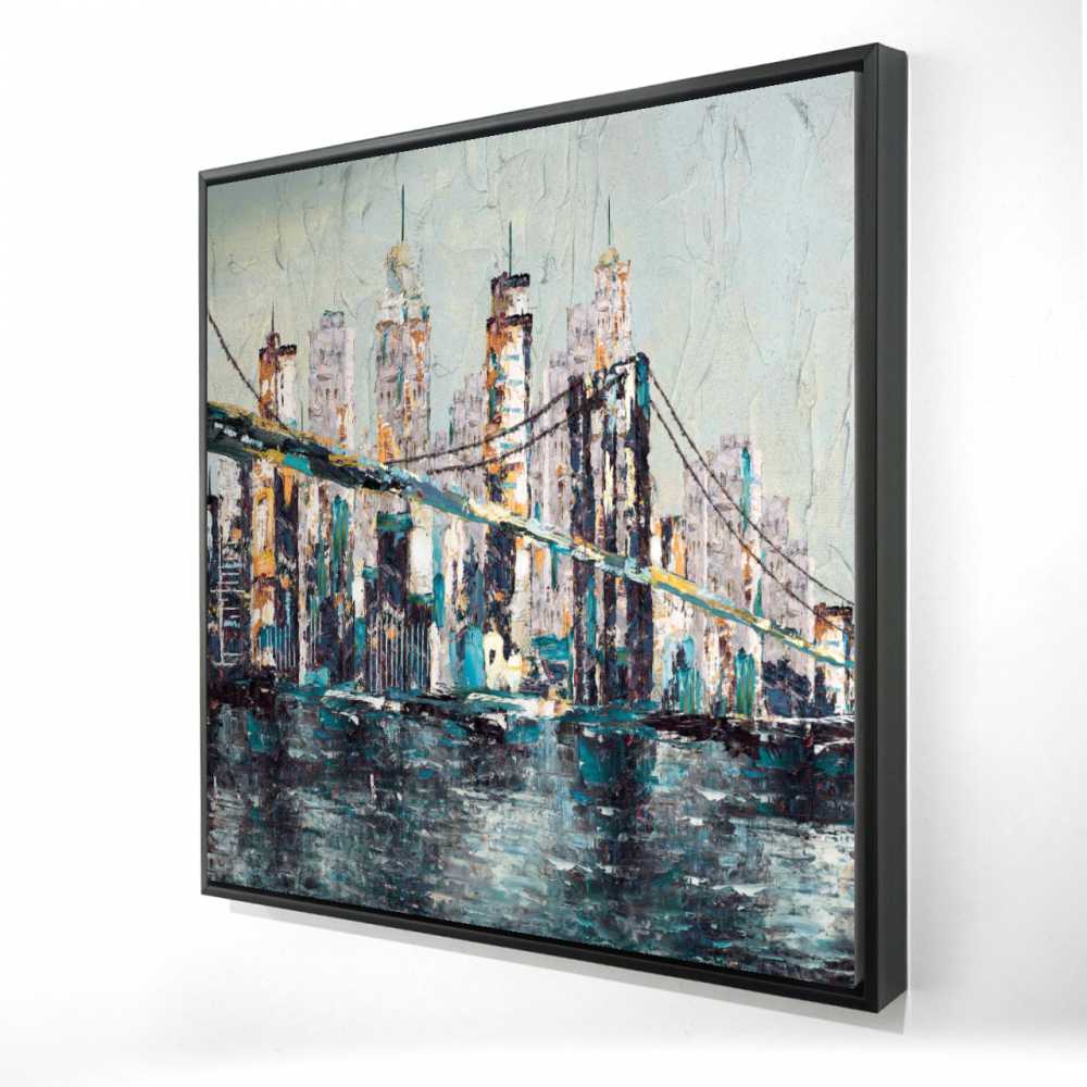 2081-3636-CI50 36 x 36 in. Abstract & Texturized Bridge - Contemporary Framed Canvas