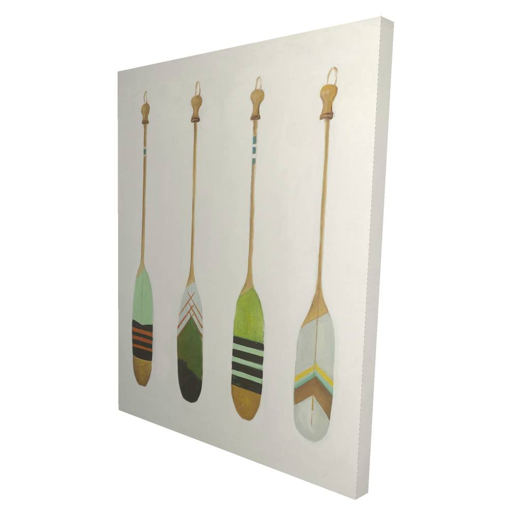 2080-4836-SP14 36 x 48 in. Colorful Nautical Oars - Beige Livingroom Canvas Decor