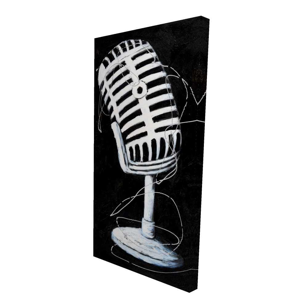 2080-4824-MU27 24 x 48 in. Microphone Man Cave Canvas - Unique Home Decor Art Piece