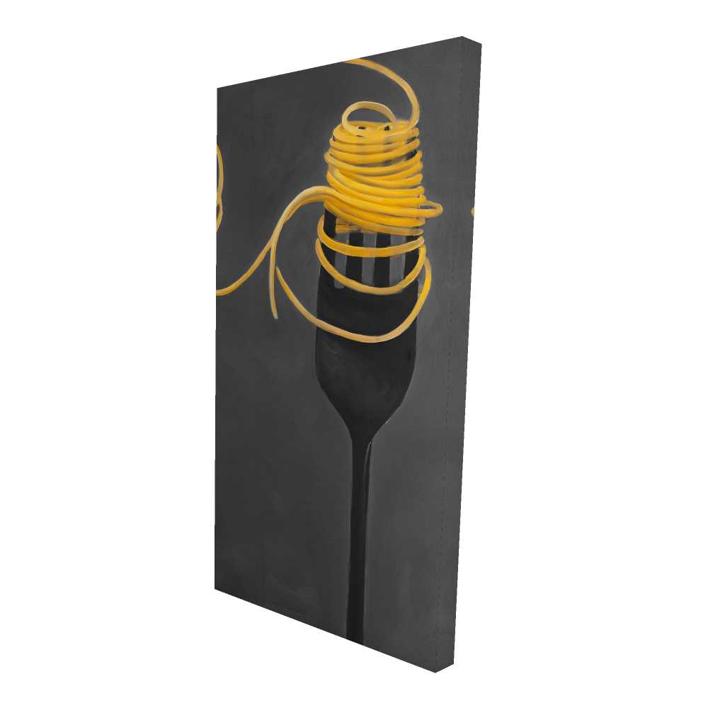 2080-4824-GA47 24 x 48 in. Spaghetti Pasta Around A Fork - Still Life Food Canvas Decor