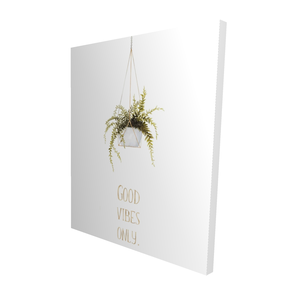 2080-6048-FL307-1 48 x 60 in. Good Vibes Only - Gold Spiritual Canvas for Home Decor