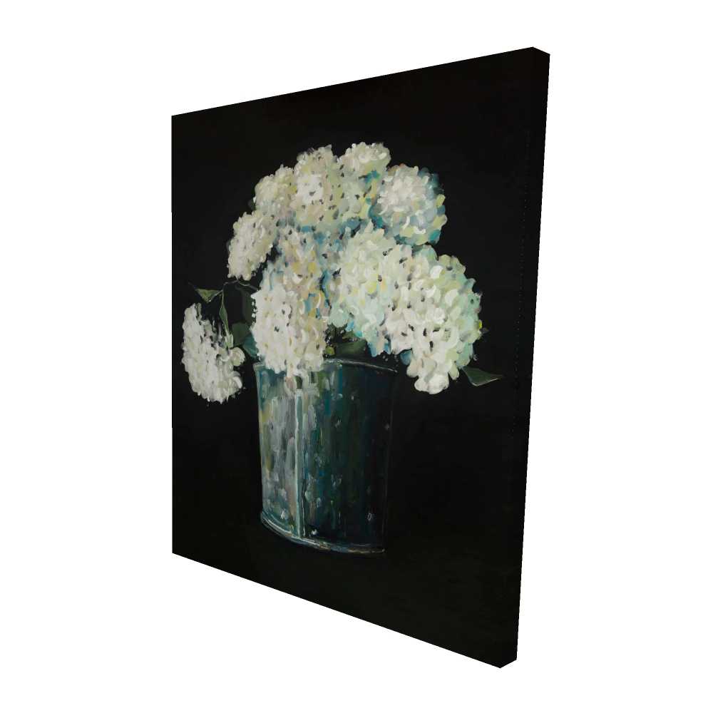 2080-6048-FL358 48 x 60 in. White Hydrangea Flowers Canvas - Kitchen Floral Decor