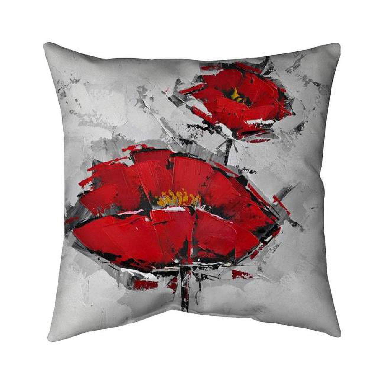 26 x 26 in. Texturized Red Poppies-Double Sided Print Indoor Pillow