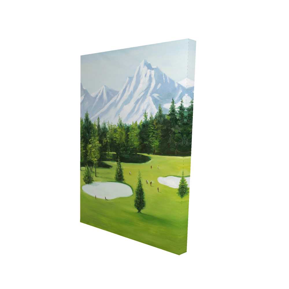 2080-3624-LA82 24 x 36 in. Golf Course with Mountains View - Blue Hobbies Canvas Decor