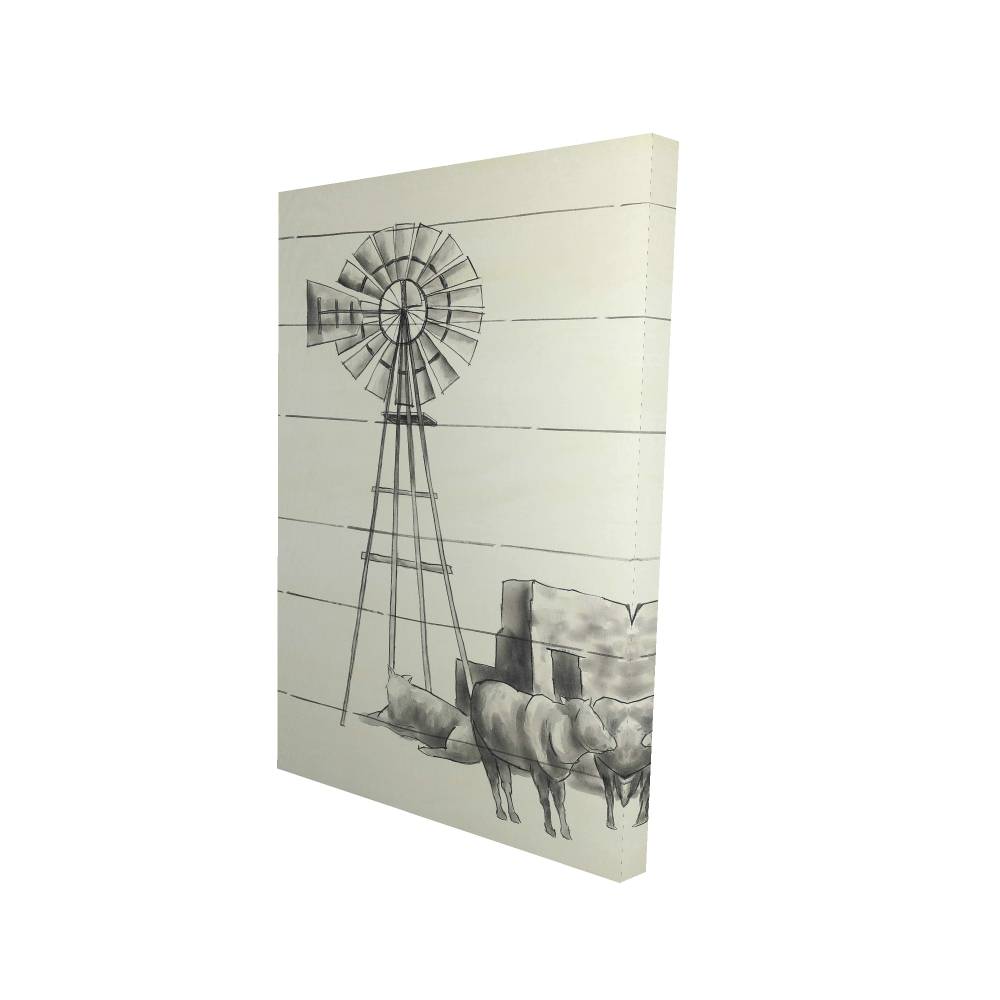 2080-3624-MI83 24 x 36 in. Vintage Old Texas Windmill Canvas - Home Decor Accent Art