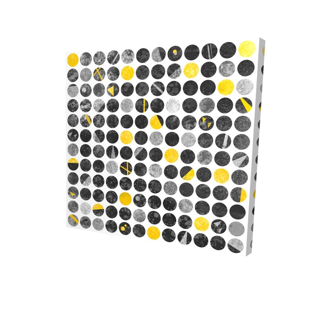 2080-3636-AB21 36 x 36 in. Abstract Grunge Circles - Gray Canvas for Home Decor