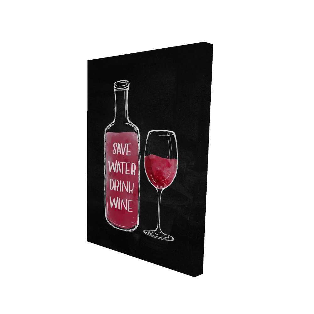 2080-3624-QU43 24 x 36 in. Save Water Drink Wine Red Kitchen Canvas - Home Decor Art