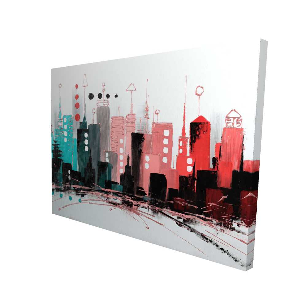 2080-3648-CI281-1 36 x 48 in. Cityscape with Rose Gold Colors - Livingroom Shapes Canvas