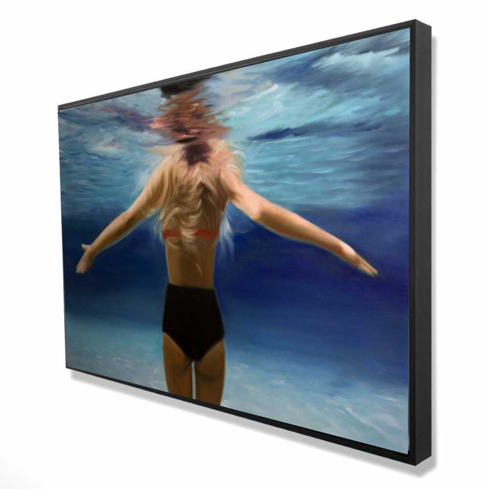 2081-2436-FI62 24 x 36 in. Under The Sea - Bathroom Brown Framed Canvas Home Decor
