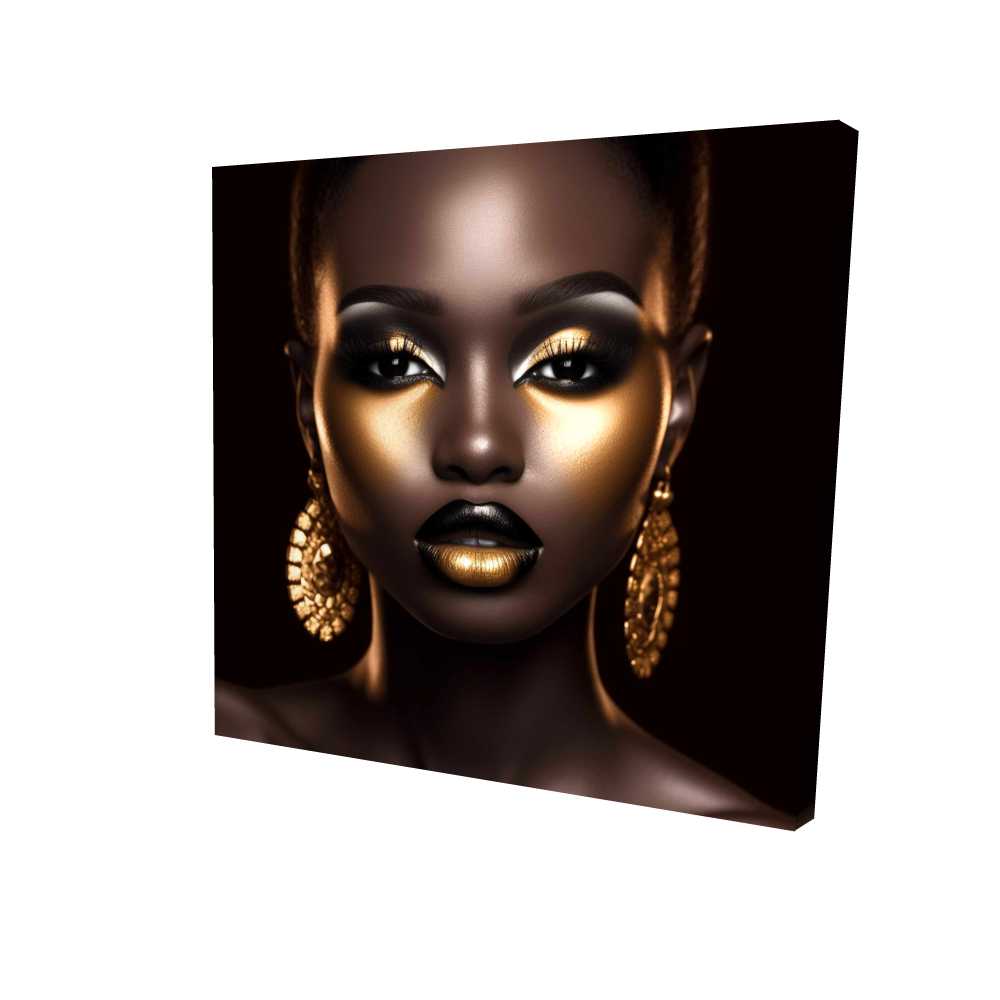 2080-3636-FI93 36 x 36 in. Piercing Gaze - Brown Hyperrealist Canvas for Home Decor