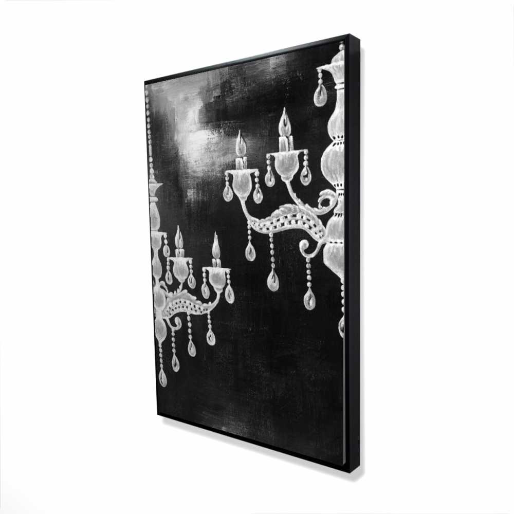 2081-3624-SL4 24 x 36 in. White Chandeliers - Still Life Romantic Framed Canvas Decor