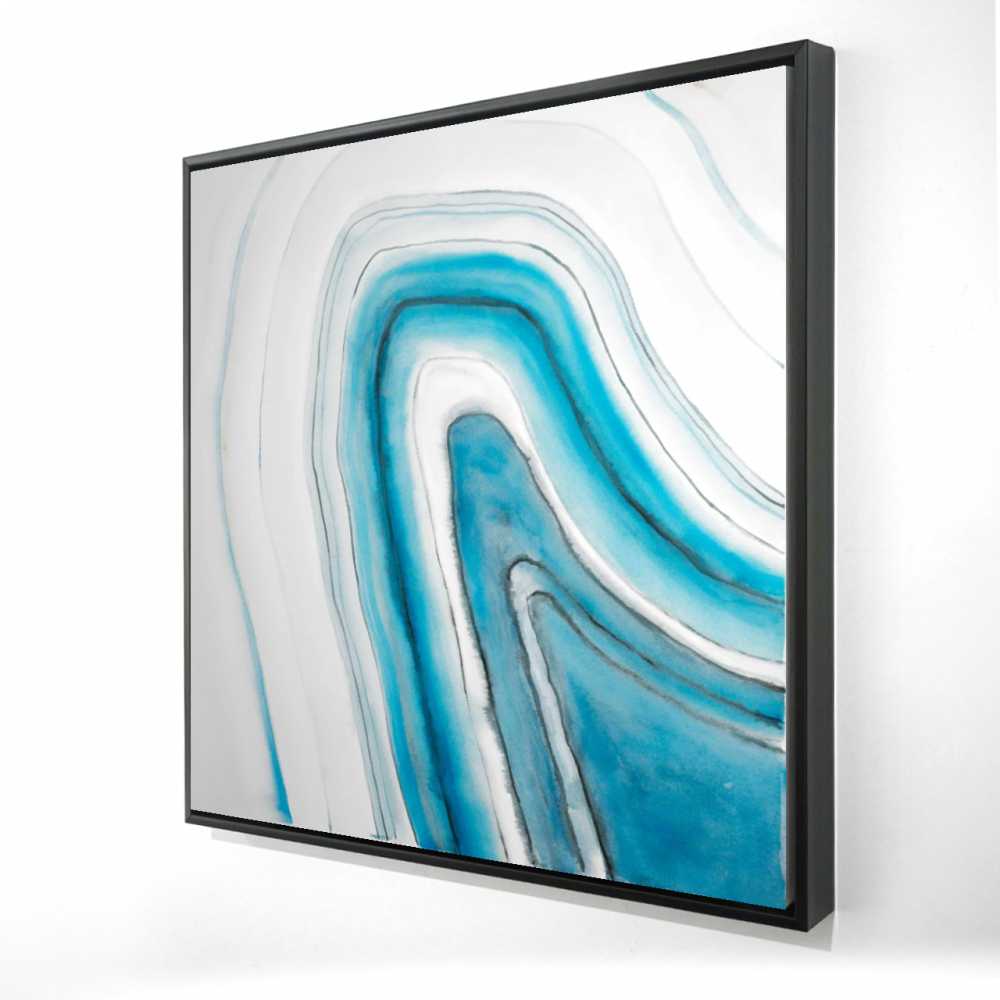 2081-3636-AB39 36 x 36 in. Round Geode - Minerals Abstract Framed Canvas for Home Decor