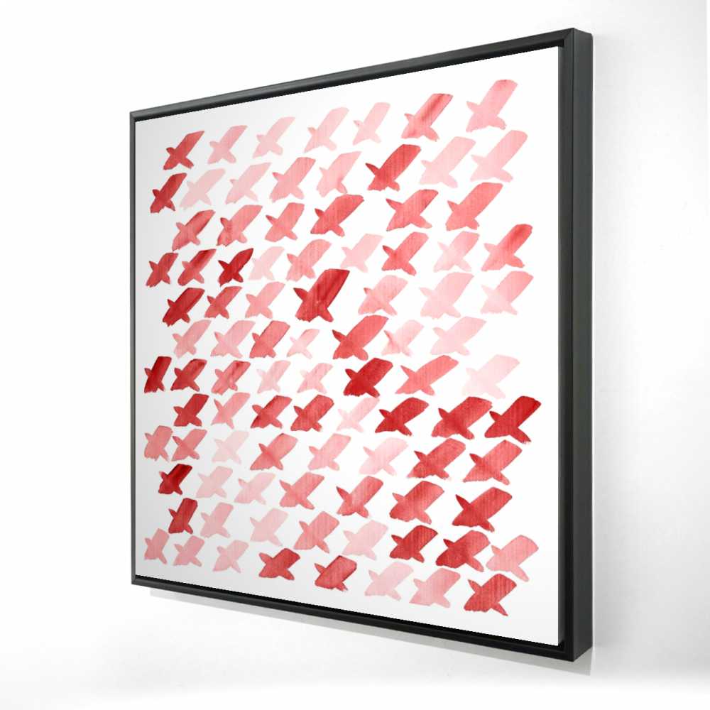 2081-3636-AB70-1 36 x 36 in. X Red Pattern - Red Abstract Framed Canvas for Home Decor