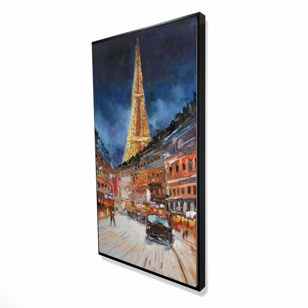 2081-4824-CI170 24 x 48 in. Illuminated Paris - Orange Framed Canvas for Home Decor