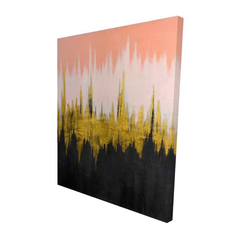 2080-6048-AB103 48 x 60 in. Abstract Zigzag Canvas - Modern Bedroom Decor - Wall Art