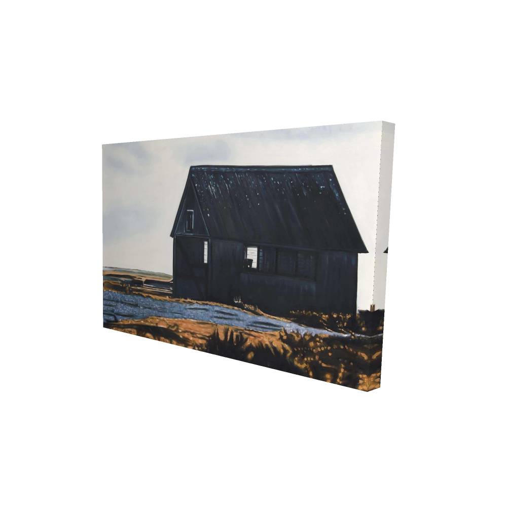 2080-2436-LA164 24 x 36 in. Abandoned Barn - Rustic Blue Canvas for Home Decor - Art