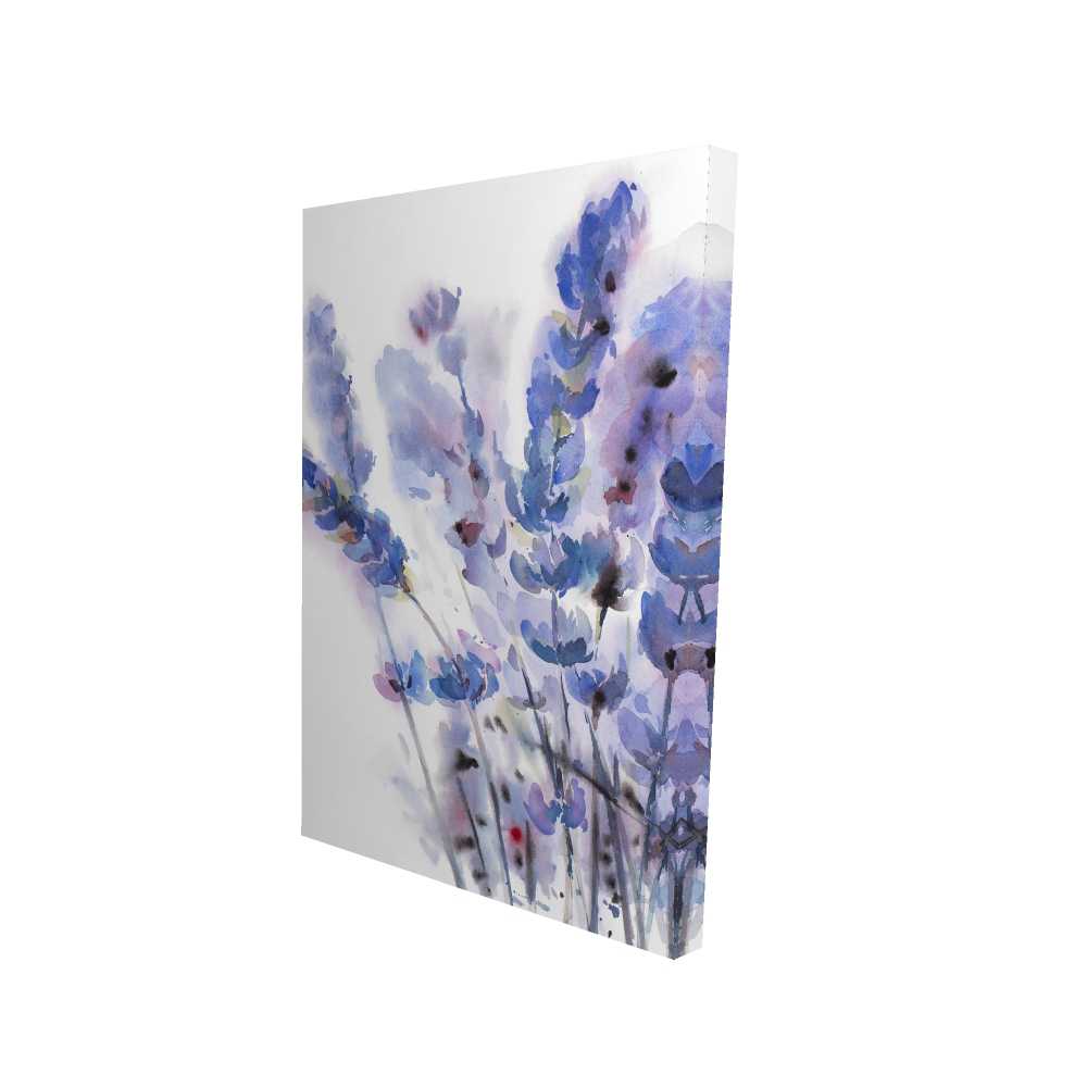 2080-3624-FL230 24 x 36 in. Watercolor Lavender Flowers - Purple Rustic Canvas Decor