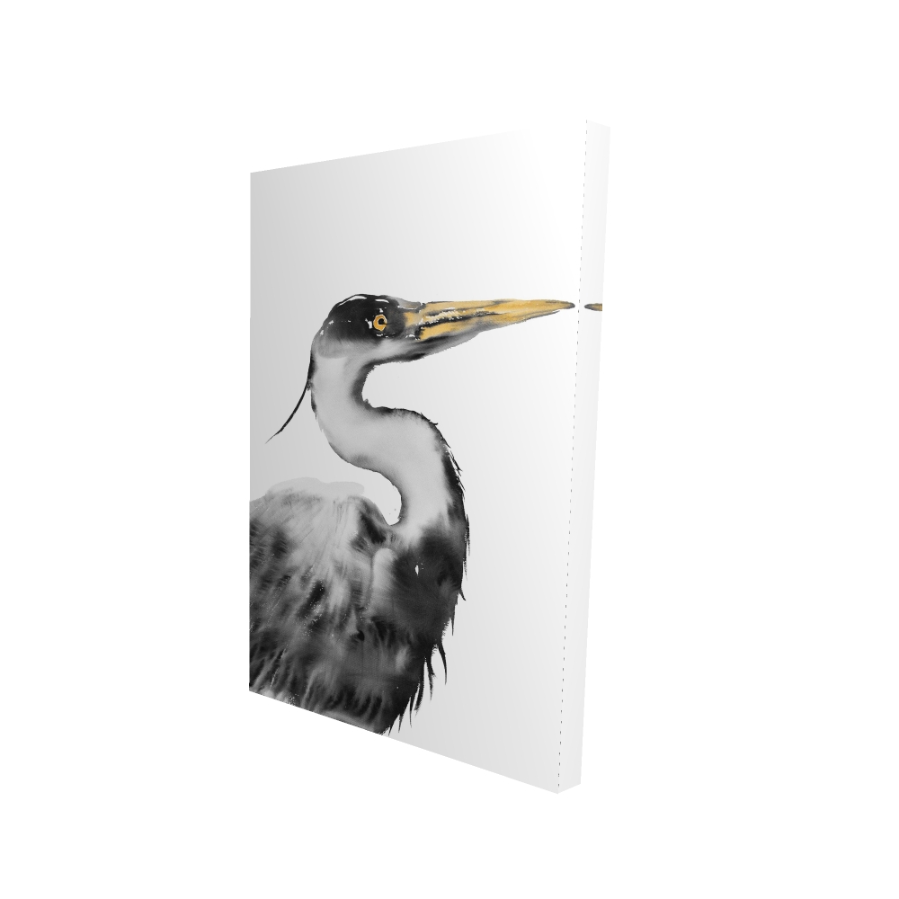 2080-3624-AN448 24 x 36 in. Great Heron Feathers Animals Canvas - Home Decor Wall Art