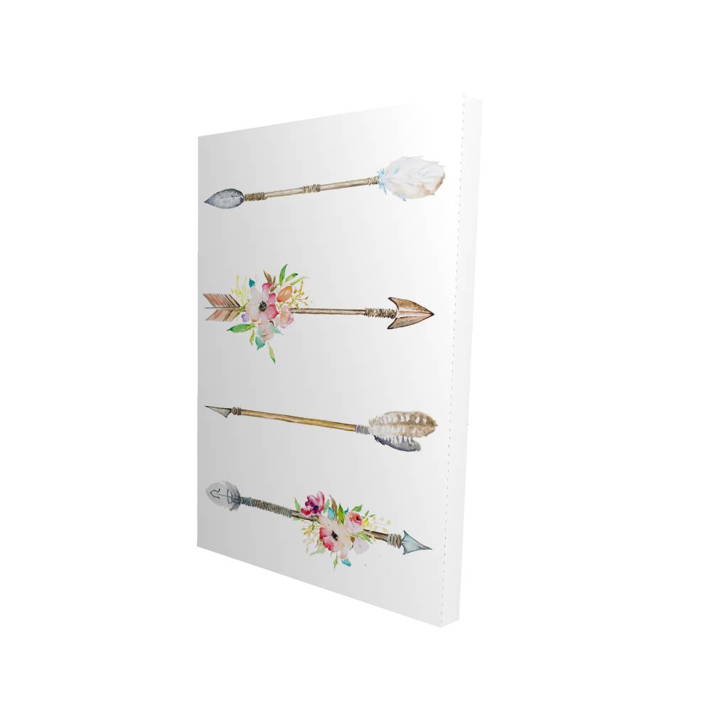 2080-3624-MI90 24 x 36 in. Fleches Et Fleurs - Floral Canvas - Botanical Art
