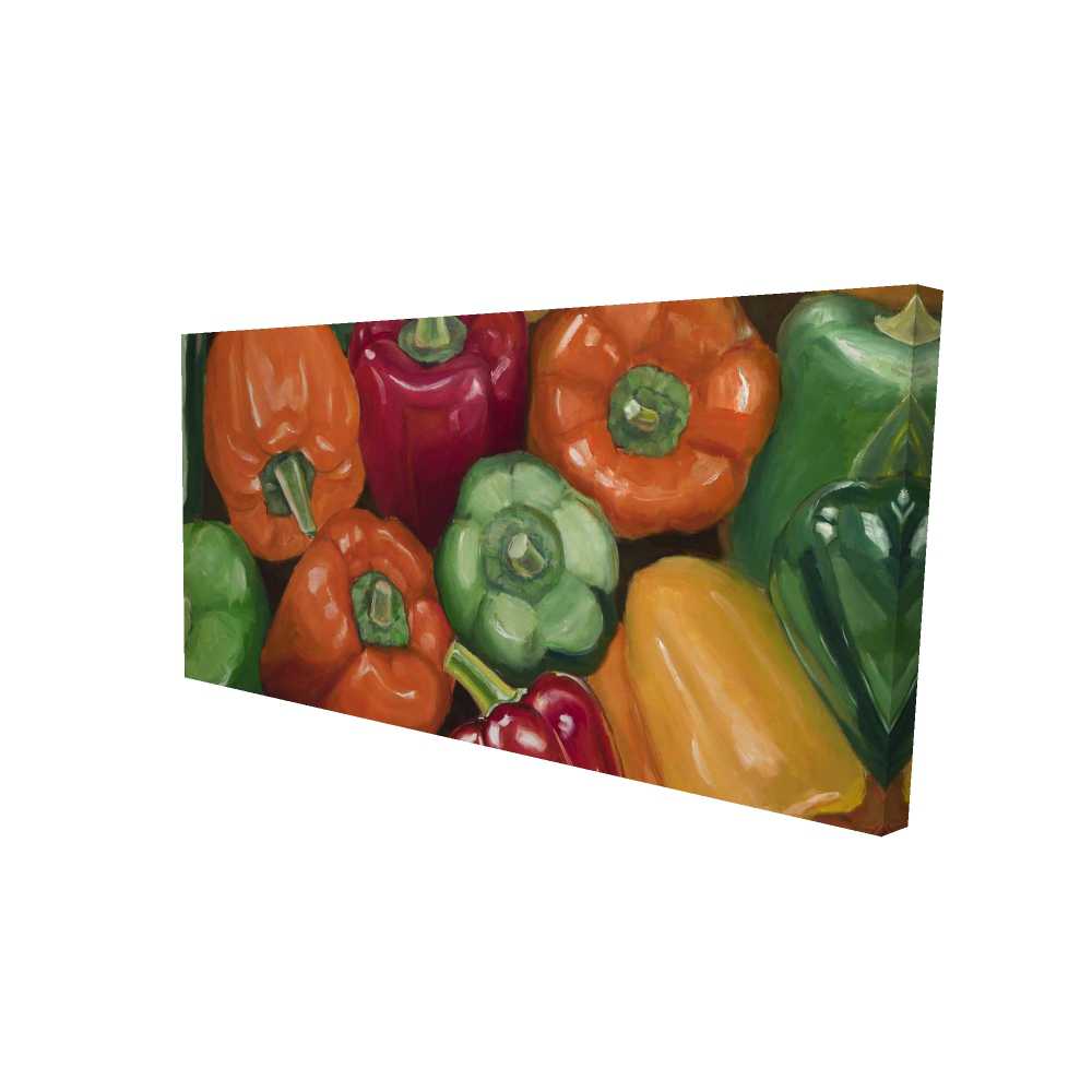 2080-2448-GA83 24 x 48 in. Colorful Peppers - Still Life Green Canvas for Home Decor