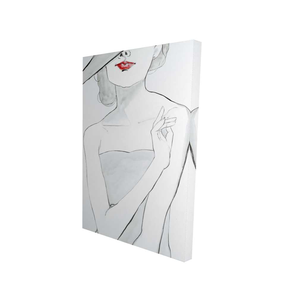 2080-3624-FA22 24 x 36 in. Woman with Hat Canvas - Stylish Decor for Fashion Lovers