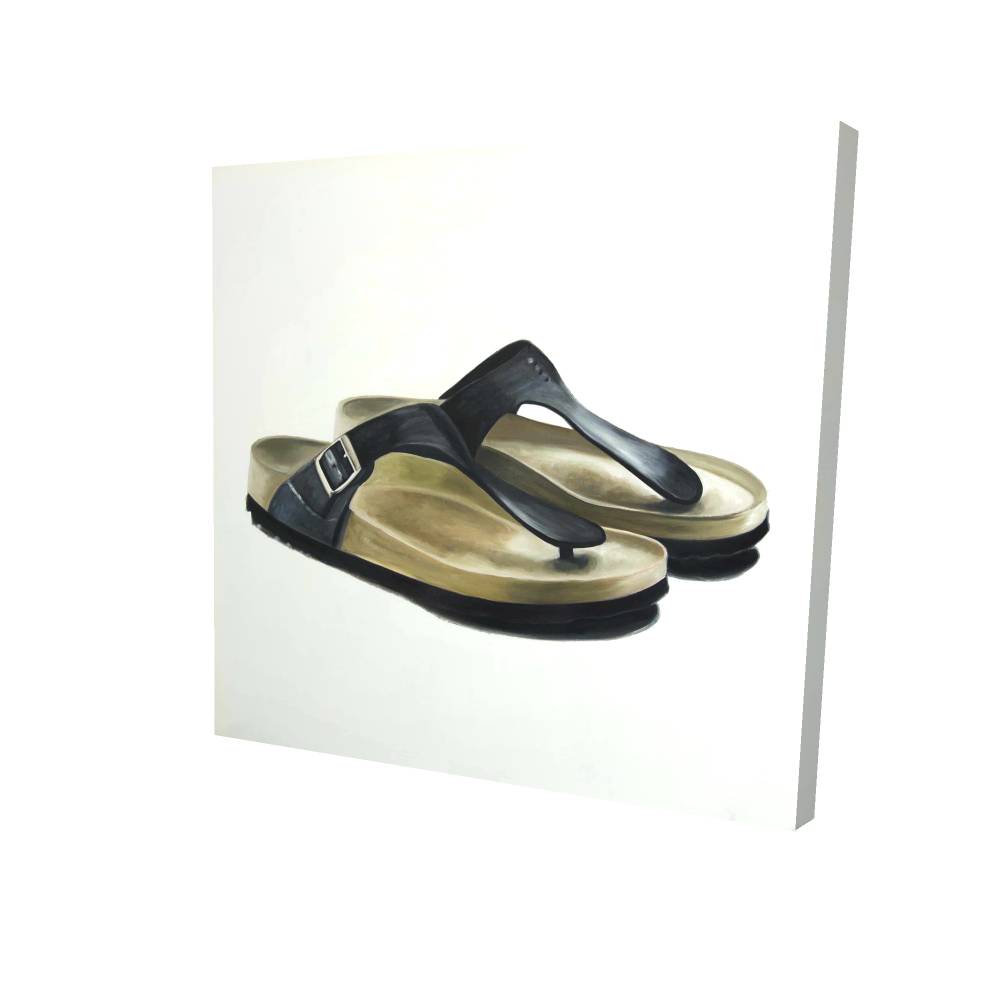 2080-3636-FA41 36 x 36 in. Sandals - Hyperrealist Canvas Art for Stylish Home Decor
