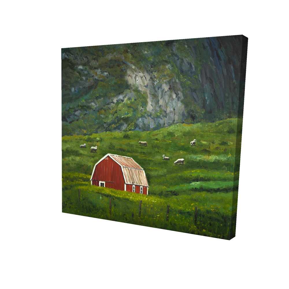 2080-3636-LA183 36 x 36 in. Life in the Countryside - Rustic Red Canvas for Home Decor