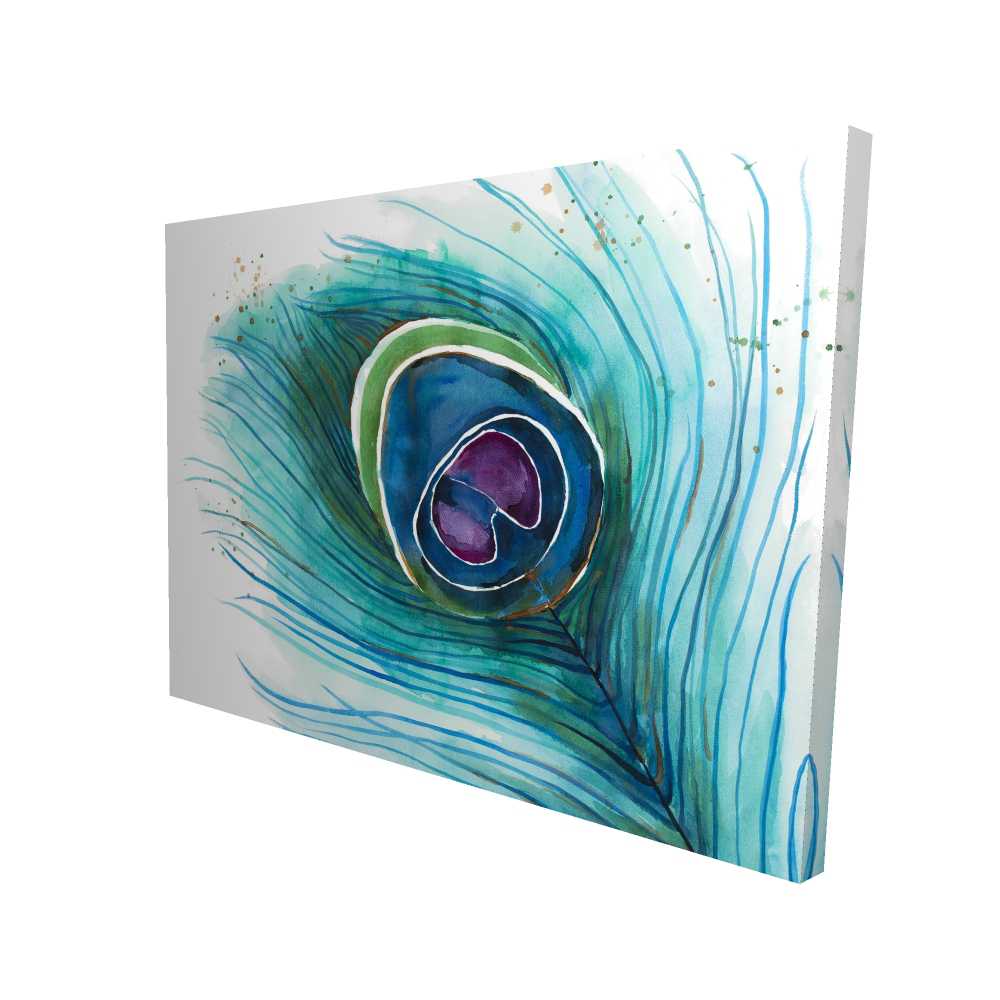 2080-3648-AN358 36 x 48 in. Peacock Feather Closeup Canvas - Purple Best Seller Decor