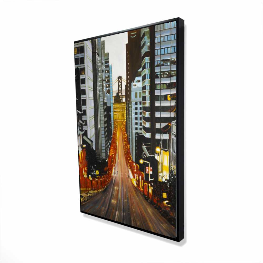 2081-3624-CI357 24 x 36 in. San Francisco by Night - Framed Canvas for Home Decor
