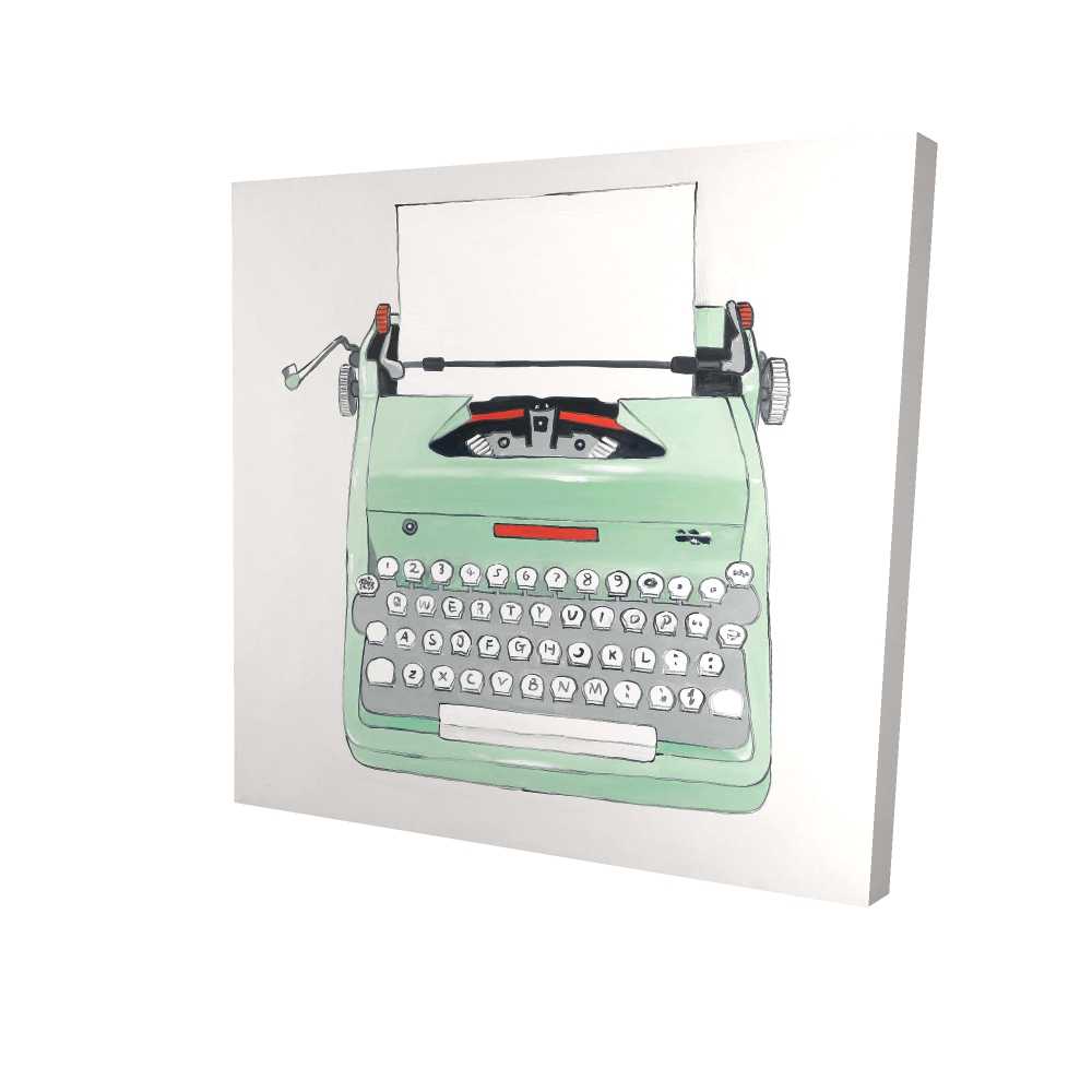 2080-3636-MI72-1 36 x 36 in. Mint Typewriter Canvas - Unique Office Decor for Home