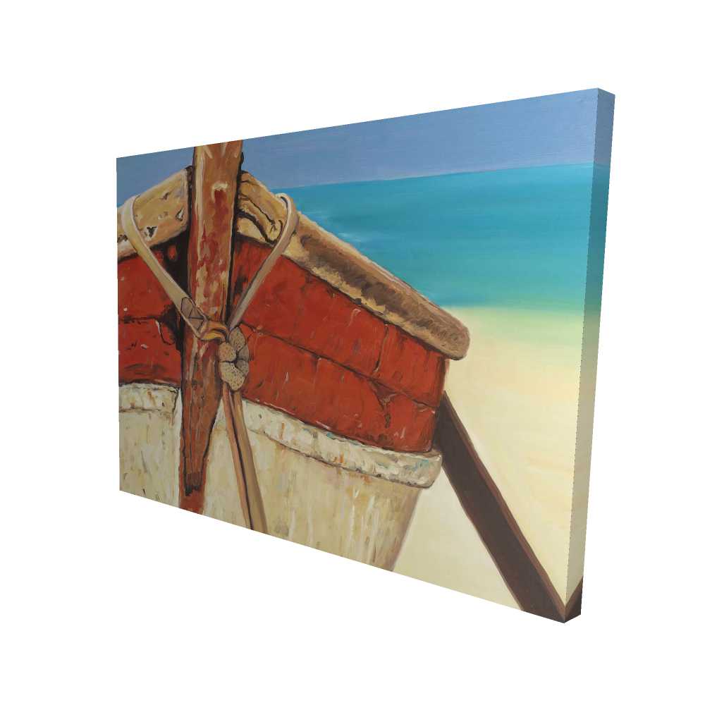 2080-3648-CO81 36 x 48 in. Tied Up Rowing Boat - Marine Still Life Canvas