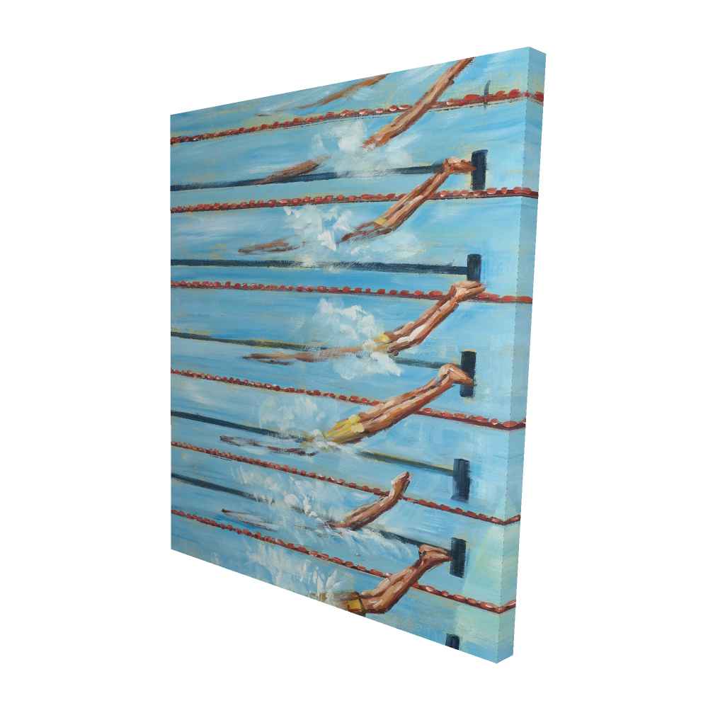 2080-6048-SP22 48 x 60 in. Olympic Swimmers Canvas - Man Cave Decor for Home