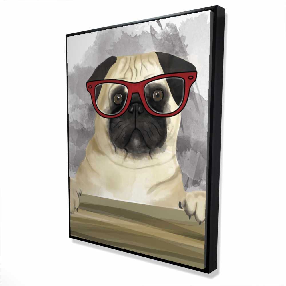 2081-4836-AN95 36 x 48 in. Geek Carlin Bedroom Dog Framed Canvas - Home Decor Art
