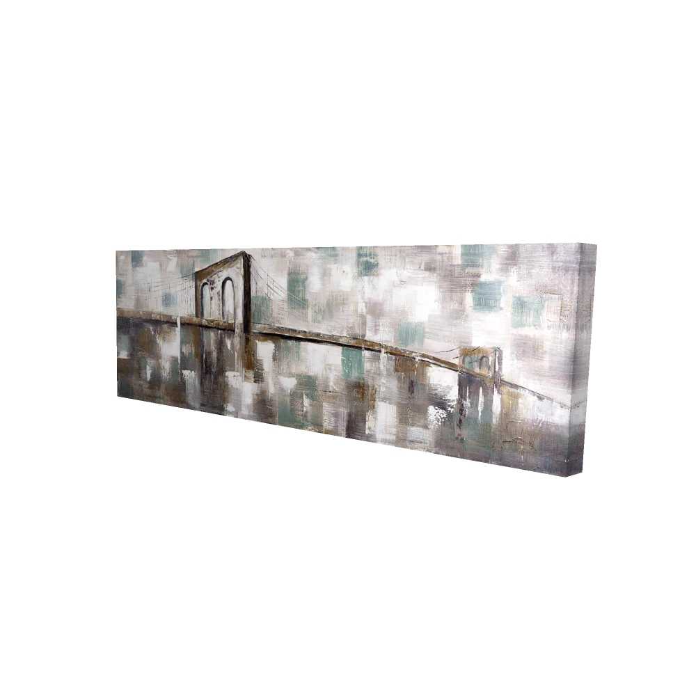 2080-2060-CI200 20 x 60 in. Abstract Paint Spotted Bridge - Cities Turquoise Canvas Art