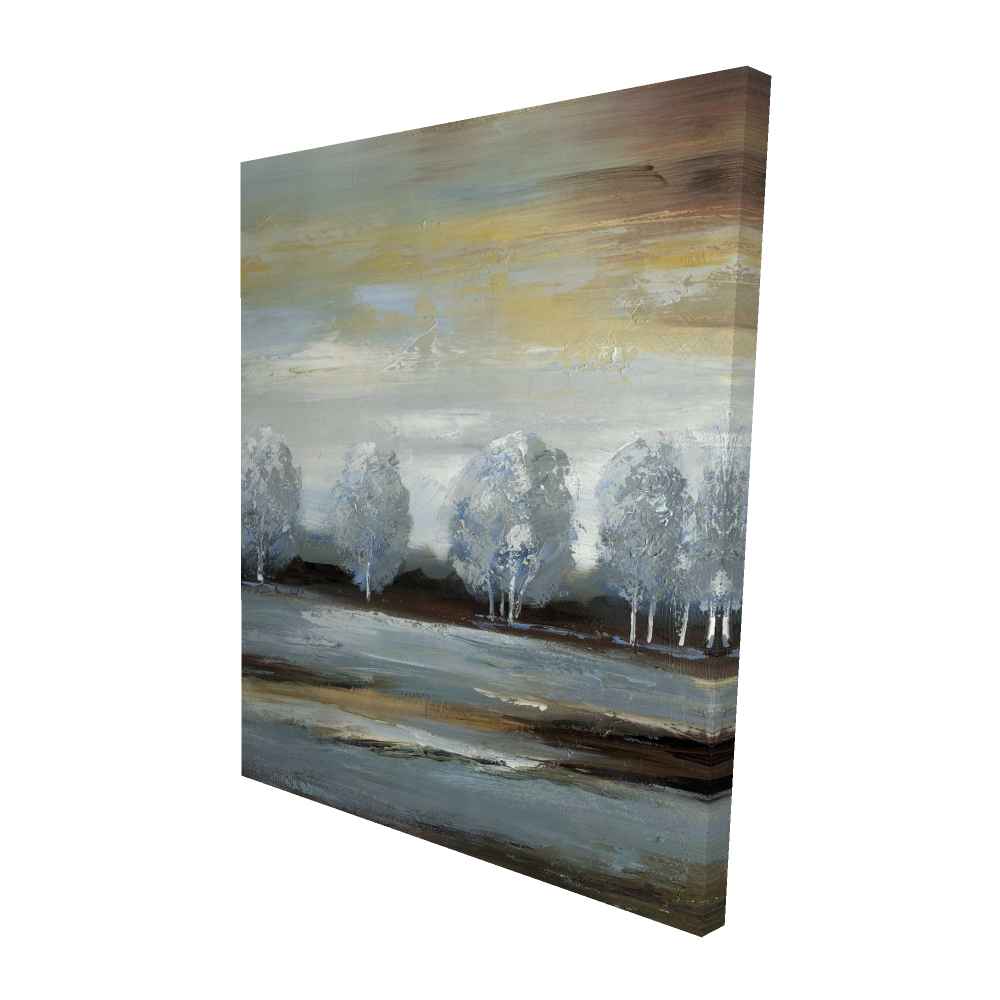 2080-6048-LA4 48 x 60 in. Grey Landscape - Modern Canvas Art for Home Decor