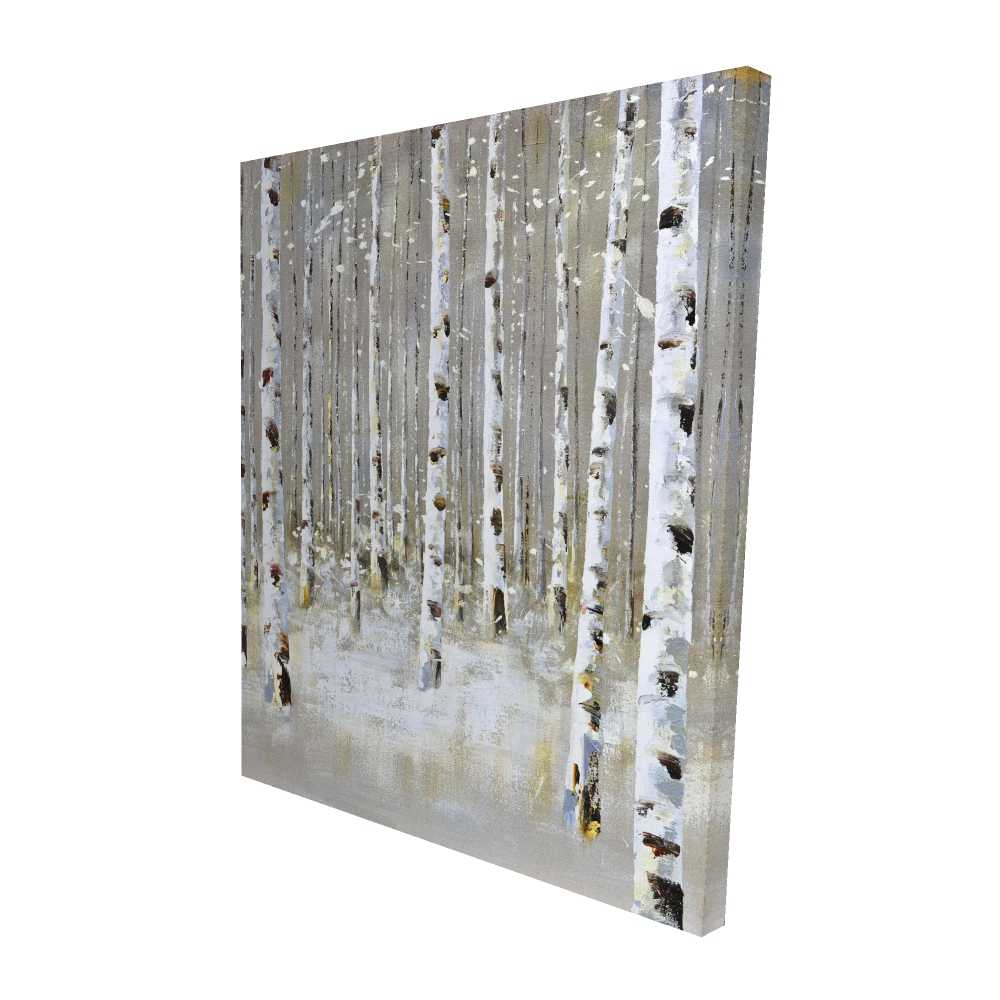 2080-6048-LA7 48 x 60 in. Birch Forest by Winter - Snow Office Canvas Home Decor