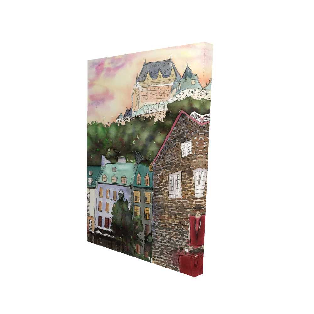 2080-3624-PL1 24 x 36 in. Chateau Frontenac Canvas - Livingroom Architecture Decor