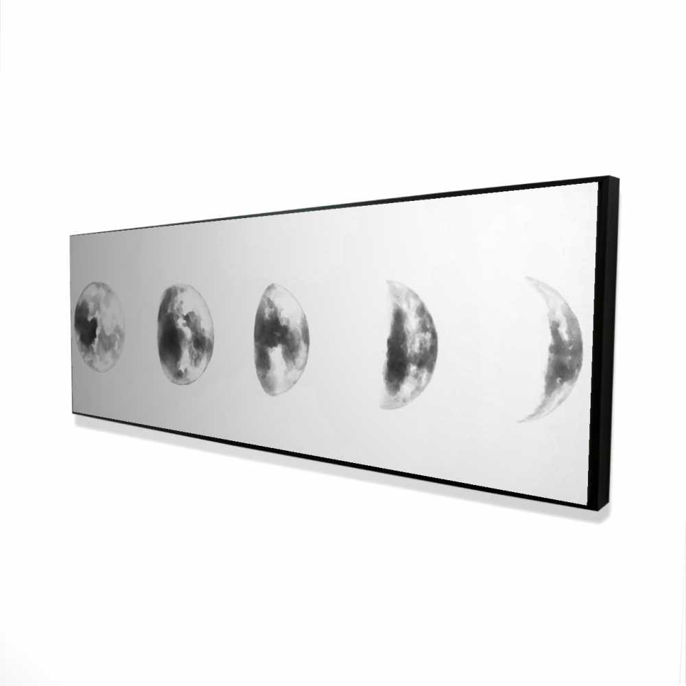 2081-2060-EA05 20 x 60 in. Black & White Eclipse - Framed Canvas for Home Decor